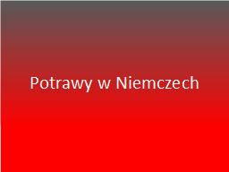 Potrawy w Niemczech
